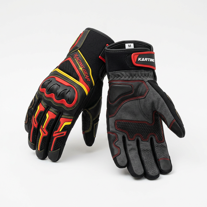 Premium Karting Racing Gloves - Front View