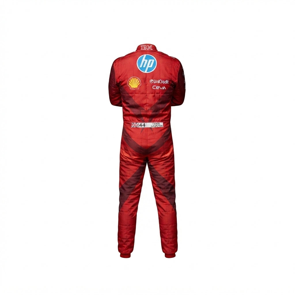 Lewis Hamilton Ferrari F1 2025 HP Racing Suit - Back View