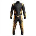 Custom Go Kart Racing Suit – Black & Gold Geometric Design