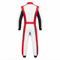 Custom Go Kart Suit – Front View Red White Black