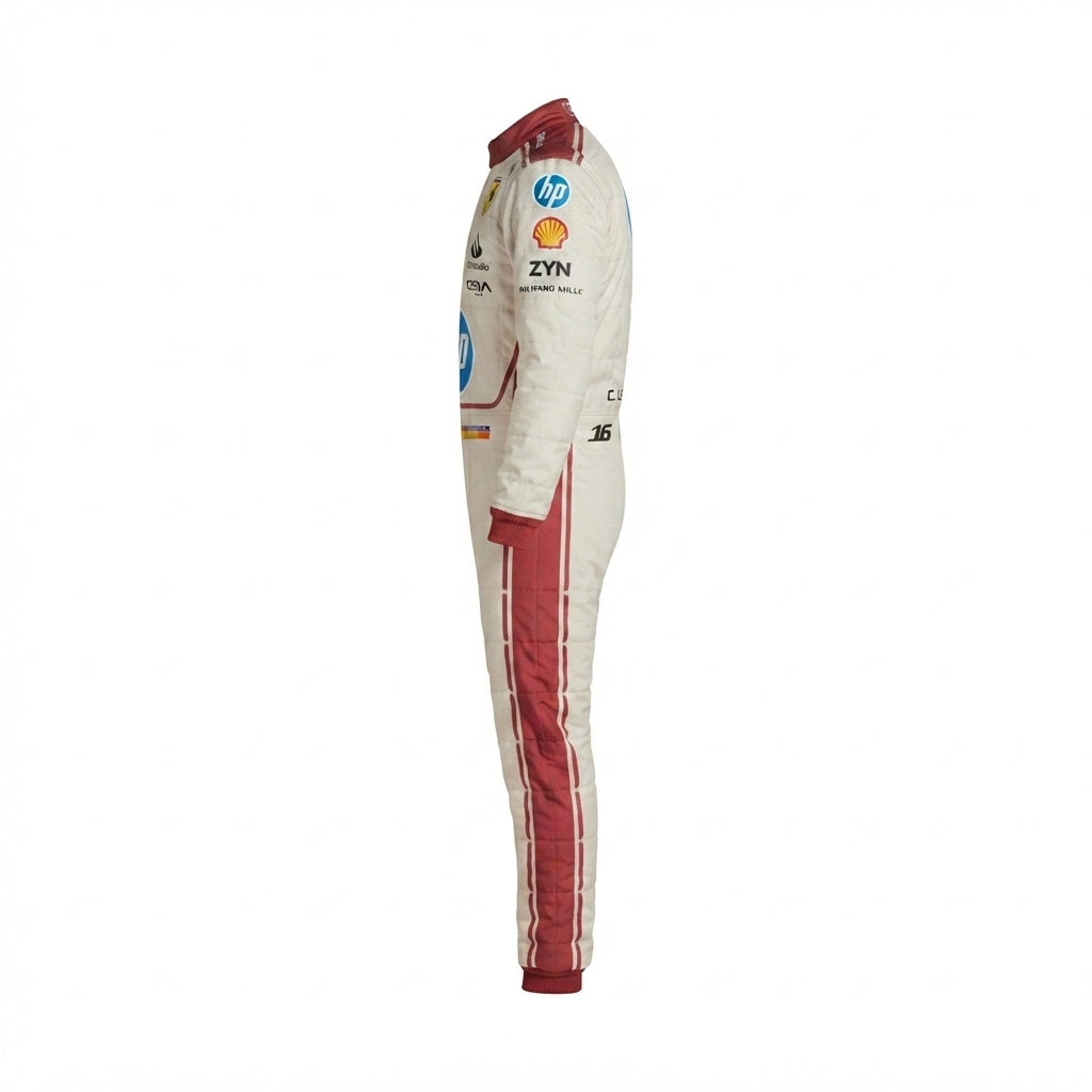 Charles Leclerc Ferrari F1 2025 Monaco GP Special Edition Racing Suit - Side View