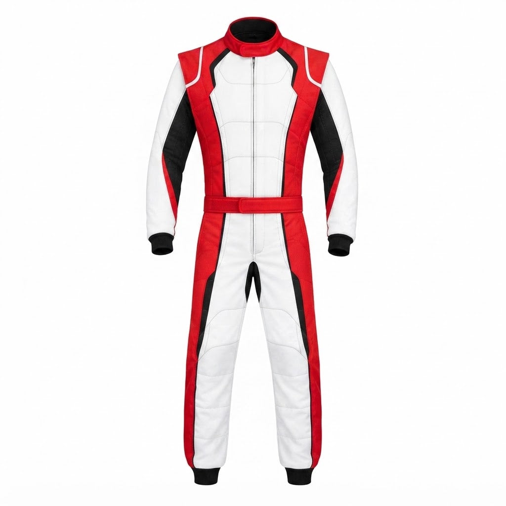 Custom Go Kart Suit – Back View Red White Black