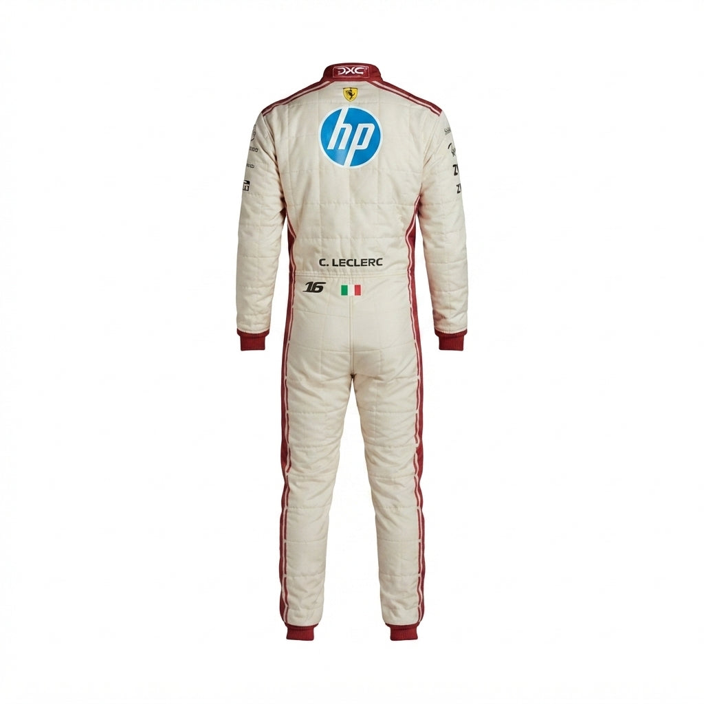 Charles Leclerc Ferrari F1 2025 Monaco GP Special Edition Racing Suit - Back View