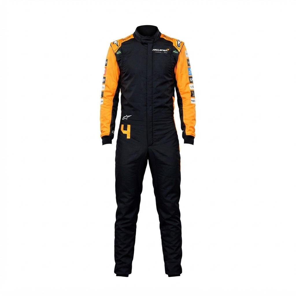 Lando Norris McLaren F1 2024 OKX Racing Suit - Front View Black Base