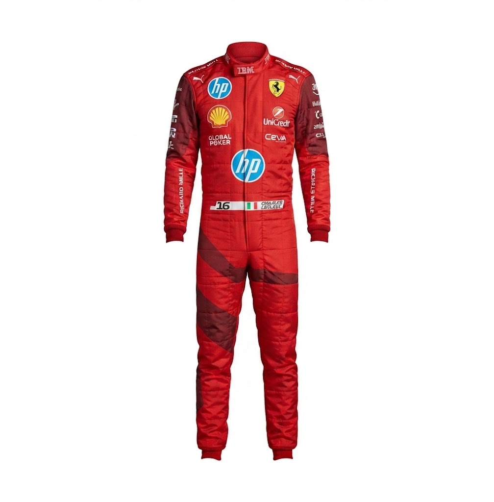 2026 Ferrari Leclerc #16 Racing Suit - Front View