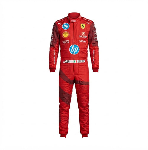 2026 Ferrari Leclerc #16 Racing Suit - Front View