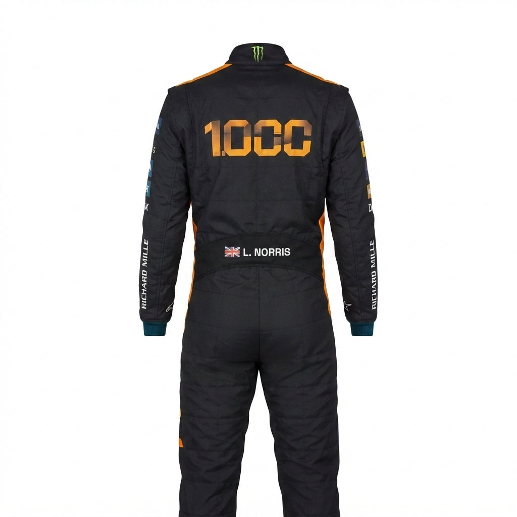 Lando Norris McLaren 1000th Race Special Edition Racing Suit - Back View