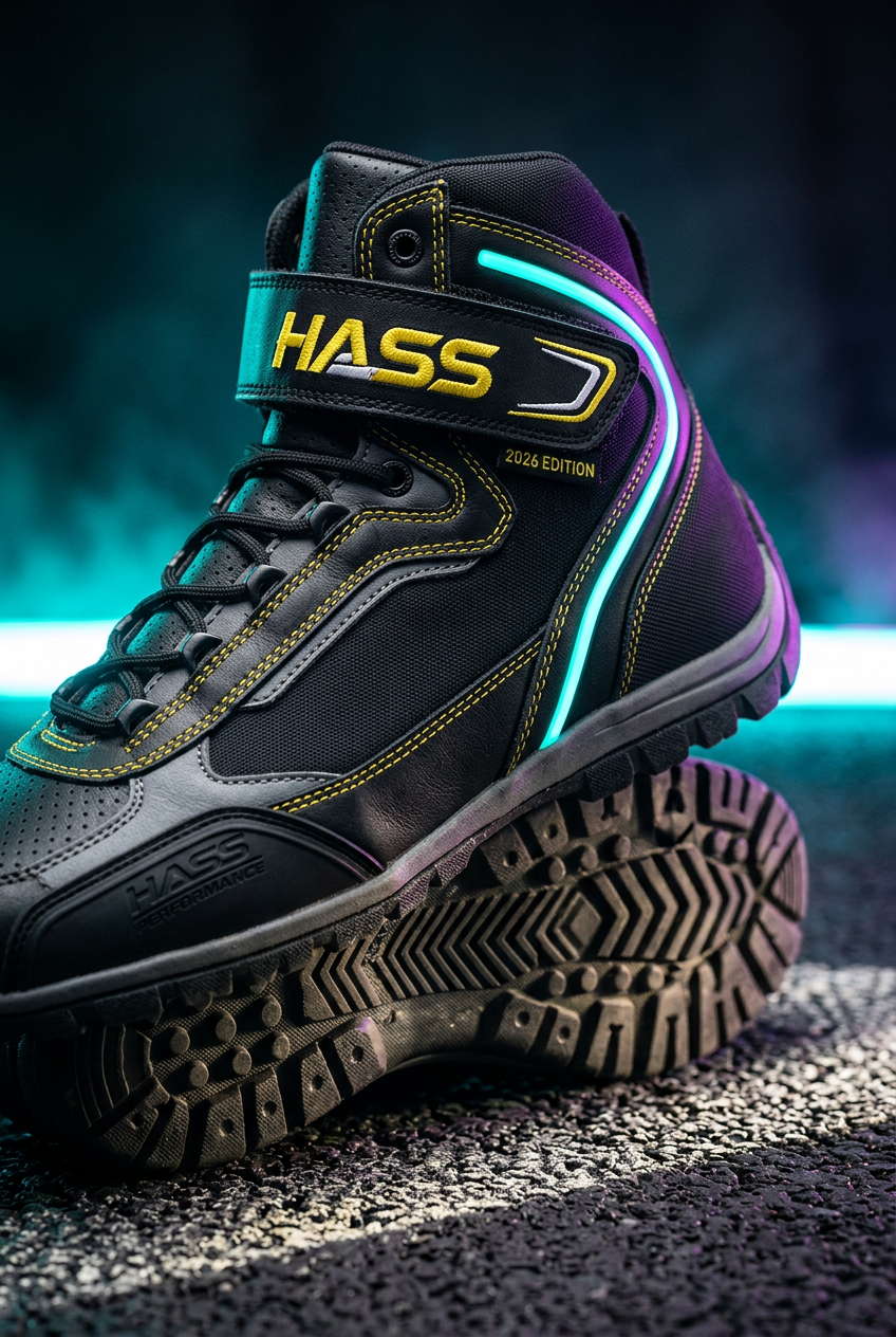 Hass Karting Boots 2026 close-up detail shot