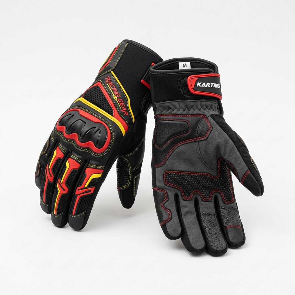Premium Karting Racing Gloves - Front View