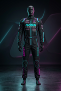 Hass Karting Suit 2024 full studio shot