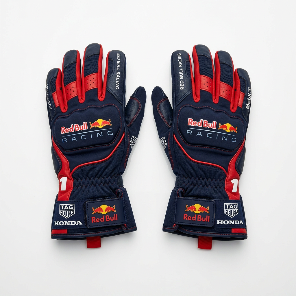 Red Bull Racing Karting Gloves - Front View