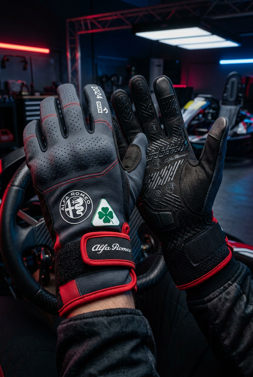 Alfa Romeo Karting Gloves 2024 - Detail Shot