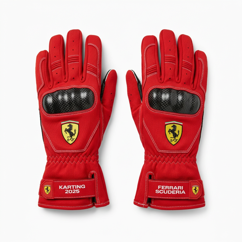 Ferrari 2025 Scuderia Karting Gloves – Back View