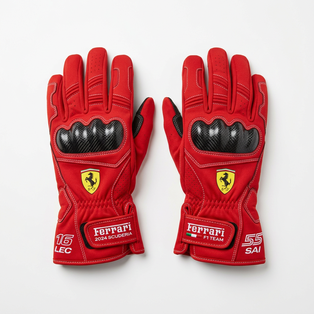 Ferrari 2024 Scuderia Karting Gloves – Back View
