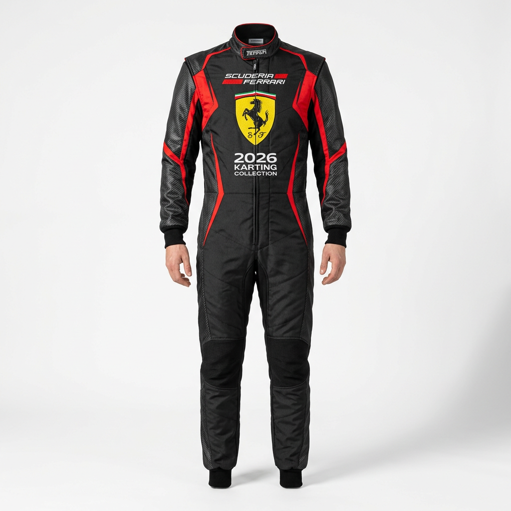 Ferrari 2026 Black Edition Karting Suit – Front View