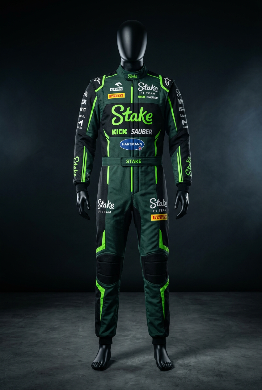 Stake F1 Karting Suit 2024 full studio shot