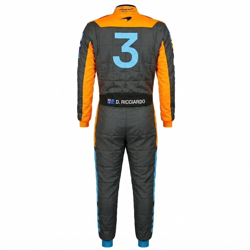 Daniel Ricciardo McLaren F1 2022 Racing Suit - Back View Full