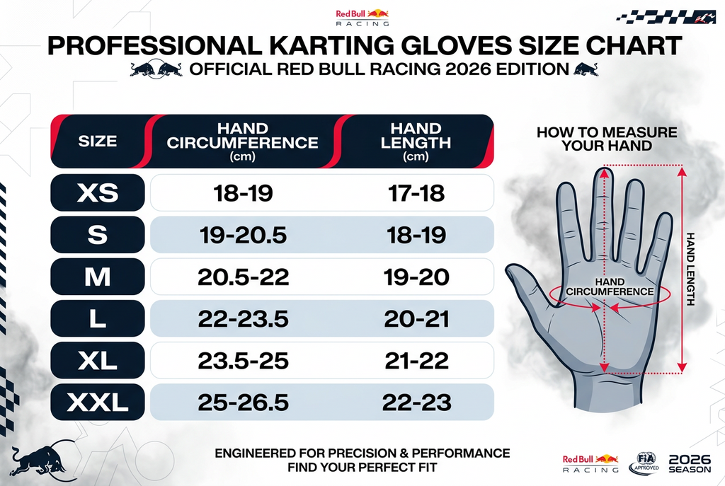 Red Bull Racing 2026 Karting Gloves – Navy/Black/Red/White
