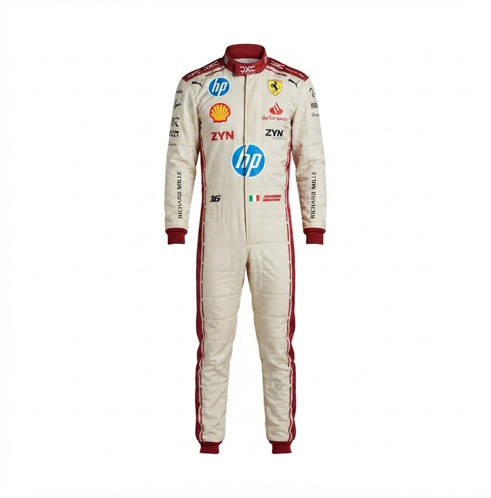 Charles Leclerc Ferrari F1 2025 Monaco GP Special Edition Racing Suit - Front View